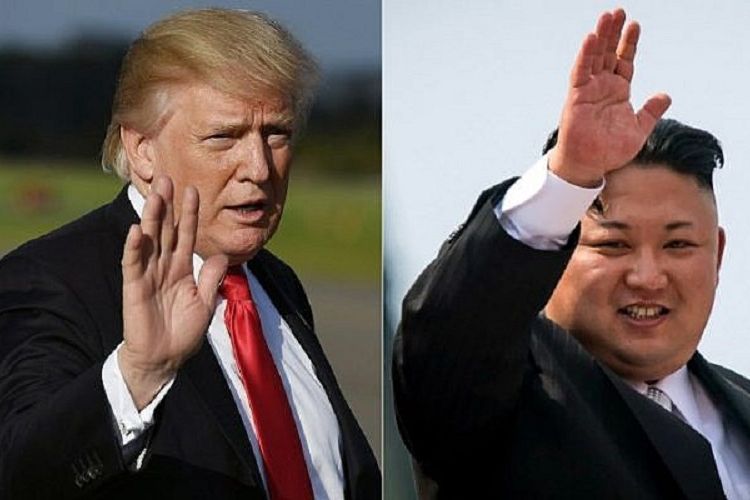 Presiden Amerika Serikat Donald Trump dan Pemimpin Tertinggi Korea Utara Kim Jong Un 