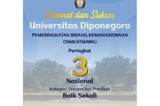 Undip Kampus Terbaik Ke-3 Nasional Versi Simkatmawa Kemendikbud Ristek