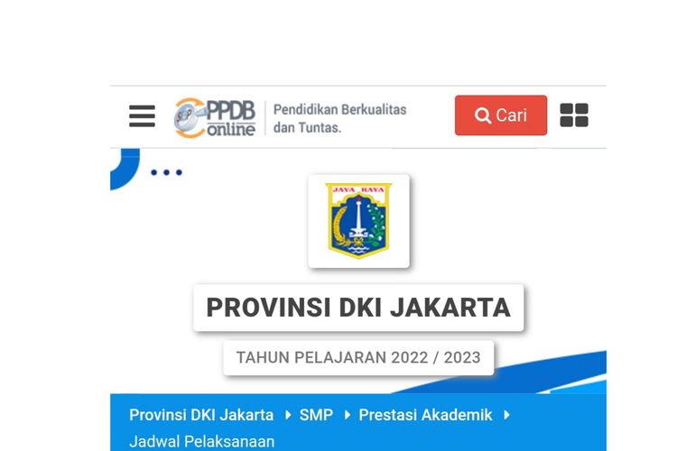 Pengajuan akun PPDB DKI Jakarta jenjang SMP tahun 2022