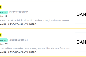 Kalah Sengketa Merek Denza, BYD Daftarkan Nama Danza di Indonesia