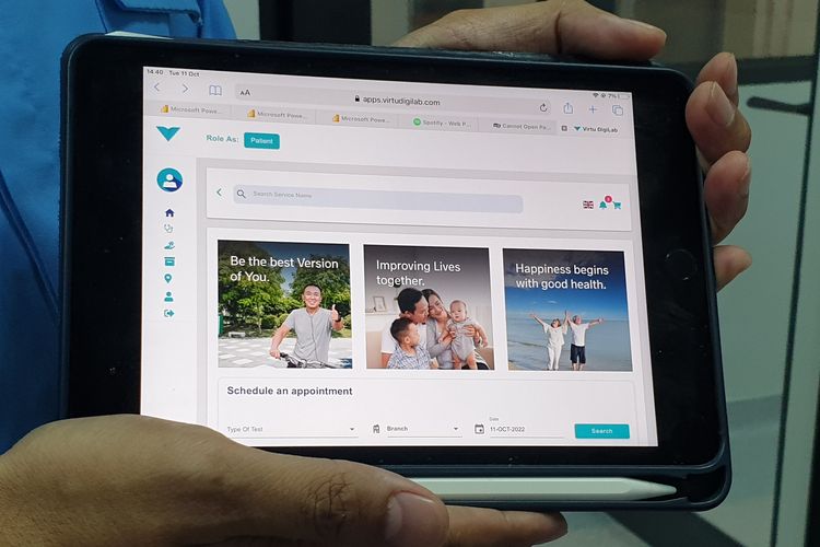 Tampilan situs virtudigilab.com, layanan kesehatan digital Virtu DigiLab yang sedang dikembangkan Biznet.
