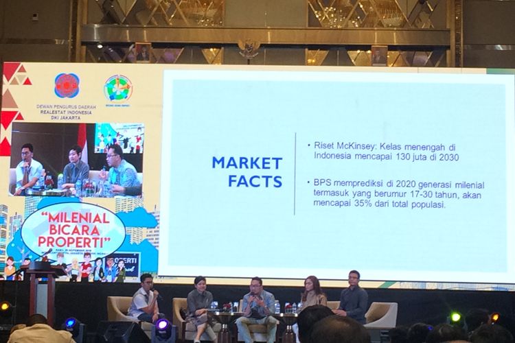 Margareta Astaman selaku penulis dan blogger, Toerangga dari Adhouse Clarion, Nikita Willy publik figur, dan Yuswohady penulis Millenials Kill Everything ketika mengisi diskusi panel di InterContinental Hotel, Pondok Indah, Jakarta Selatan, Rabu (20/11/2019).