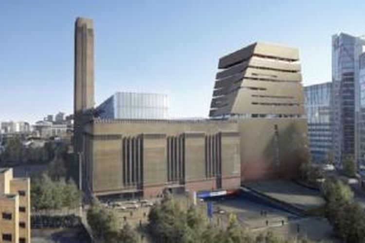 Bangunan Tate Modern didominasi oleh batu bata dan memiliki bentuk serupa dengan bangunan kontemporer ala Mesopotamia atau Maya. 