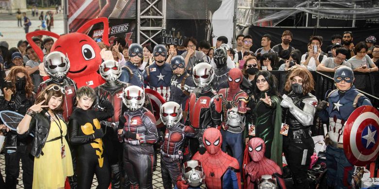 Gelaran karpet merah film Ant-Man and the Wasp digelar di National Theater and Concert Hall, Taipei, Taiwan, Rabu (13/6/2018). Dua bintang utama, Paul Rudd (Ant-Man) dan Evangelina Lilly (Wasp), hadir menyapa penggemar dalam gelaran tersebut.