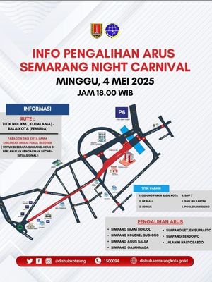 Info pengalihan arus selama Semarang Night Carnival 2025