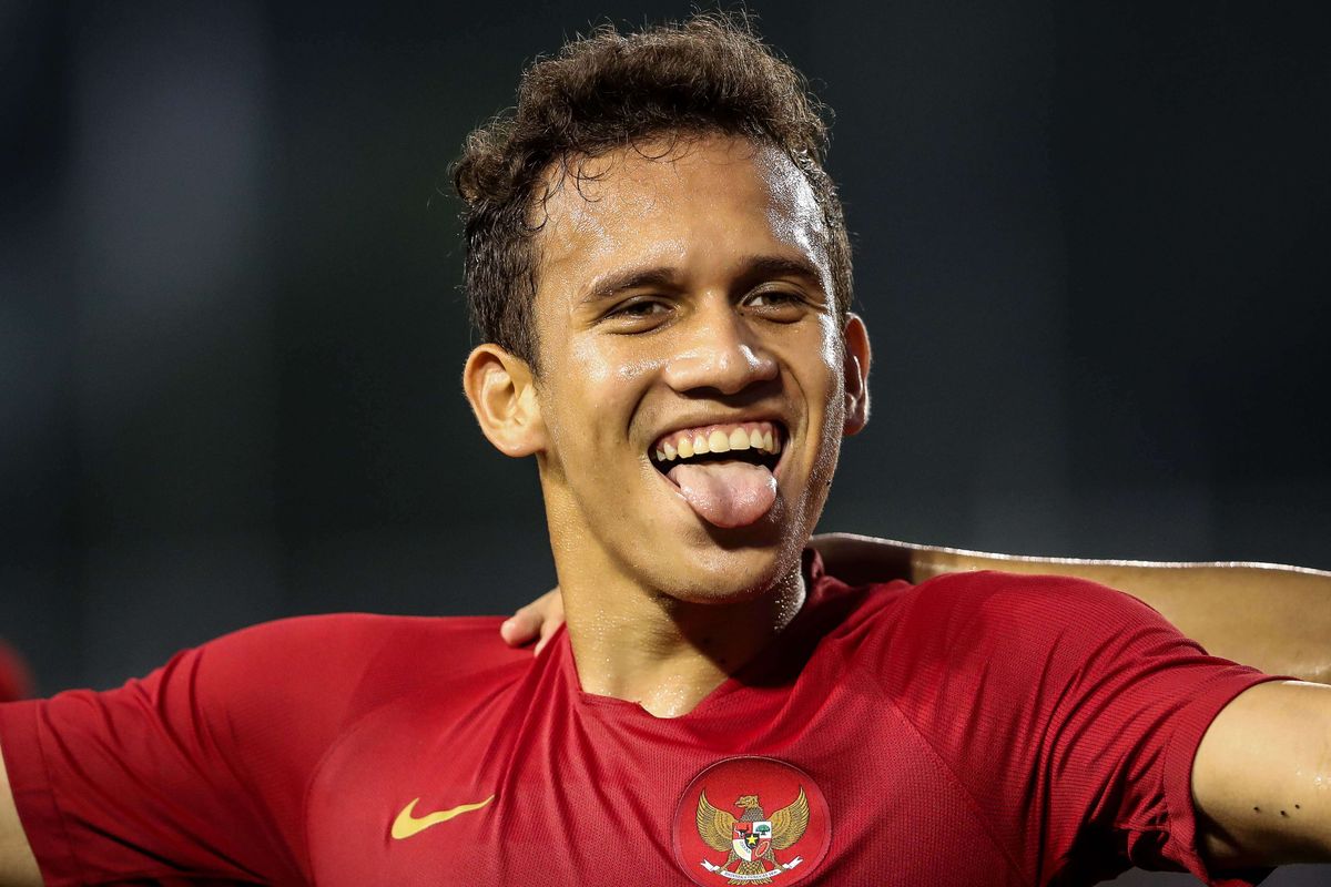 Pemain Timnas U-23 Indonesia, Egy Maulana melakukan selebrasi seusai mencetak gol ke gawang Myanmar dalam pertandingan Semifinal SEA Games 2019 di Stadion Rizal Memorial, Manila, Filipina, Sabtu (7/12/2019). Timnas Indonesia menang 4-2 dari Myanmar.