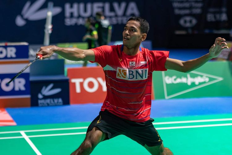 Tunggal putra Indonesia Chico Aura Dwi Wardoyo saat berlaga pada ajang Spain Masters 2021 di Spanyol.