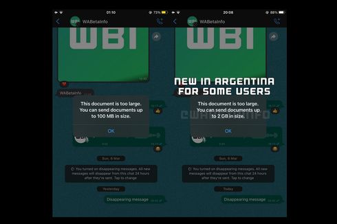 Fitur Baru WhatsApp, Kini Bisa Kirim File Ukuran hingga 2 GB