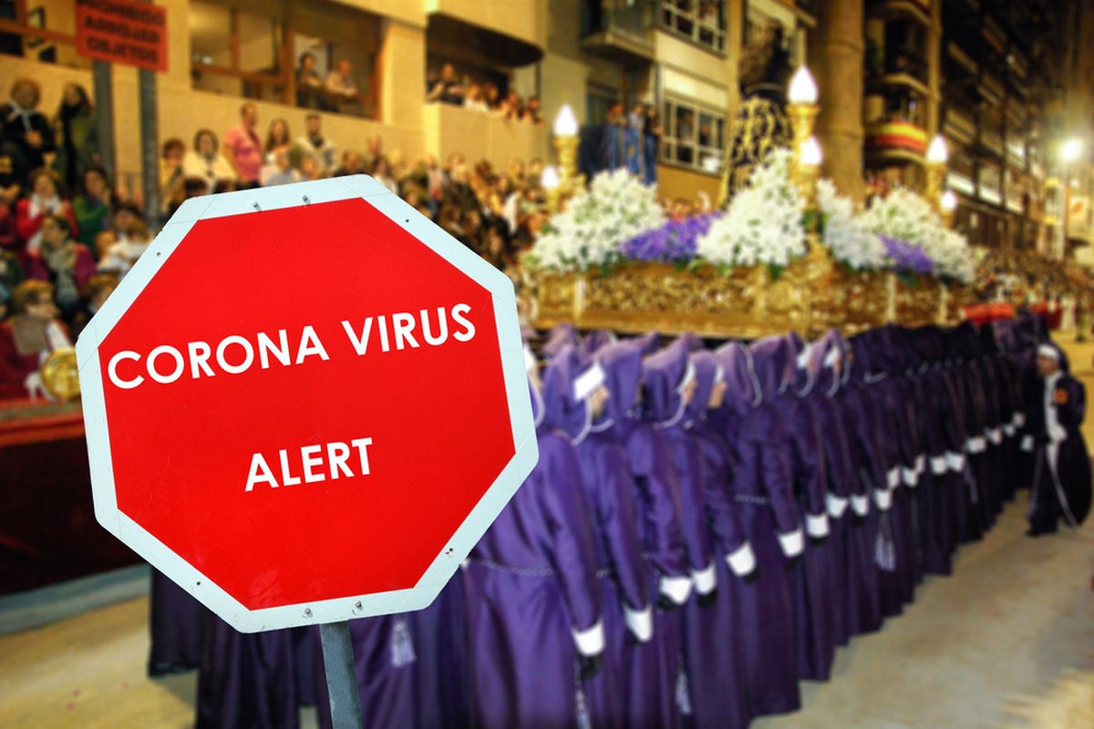 Ilustrasi virus corona di Eropa