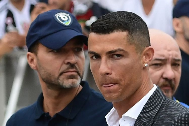 Cristiano Ronaldo tiba di markas Juventus pada 16 Juli 2018. 