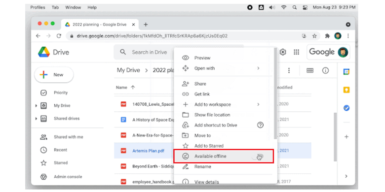 Mode offline untuk file non-Google (PDF, gambar, Microsoft Office, dkk) hadir di Google Drive.