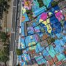 Warna-warni Atap Rumah Sekitar Fly Over Tapal Kuda Habiskan 8.000 Liter Cat 