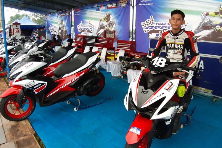 Pebalap Putra Ars SS Karya Fajar Timur, M Andrias Lukito, nyaman mengendarai Yamaha Aerox 155 di Yamaha Cup Race (YCR) 2020 Boyolali, Sabtu (29/2/2020).