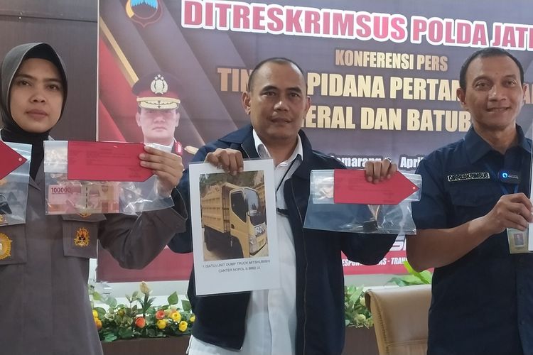 Dirkrimsus Polda Jateng Kombes Pol Dwi Subagio gelar perkara tambang ilegal di Kota Semarang