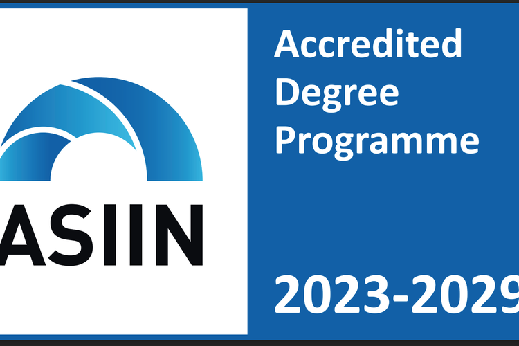 Akreditasi internasional ASIIN (The Accreditation Agency for Study Programmes in Engineering, Informatics, Natural Sciences and Mathematics).
