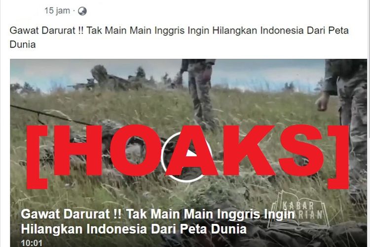 Hoaks, Inggris ingin menghilangkan Indonesia dari peta dunia