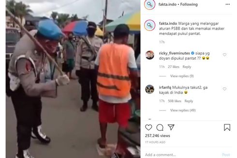 Viral, Video Oknum Anggota Polisi di Maluku Pukul Pantat Warga yang Tak Gunakan Masker dengan Rotan