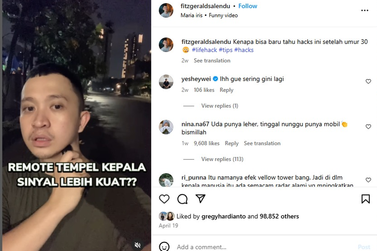 Remot mobil tempel ke kepala, sinyal lebih kuat