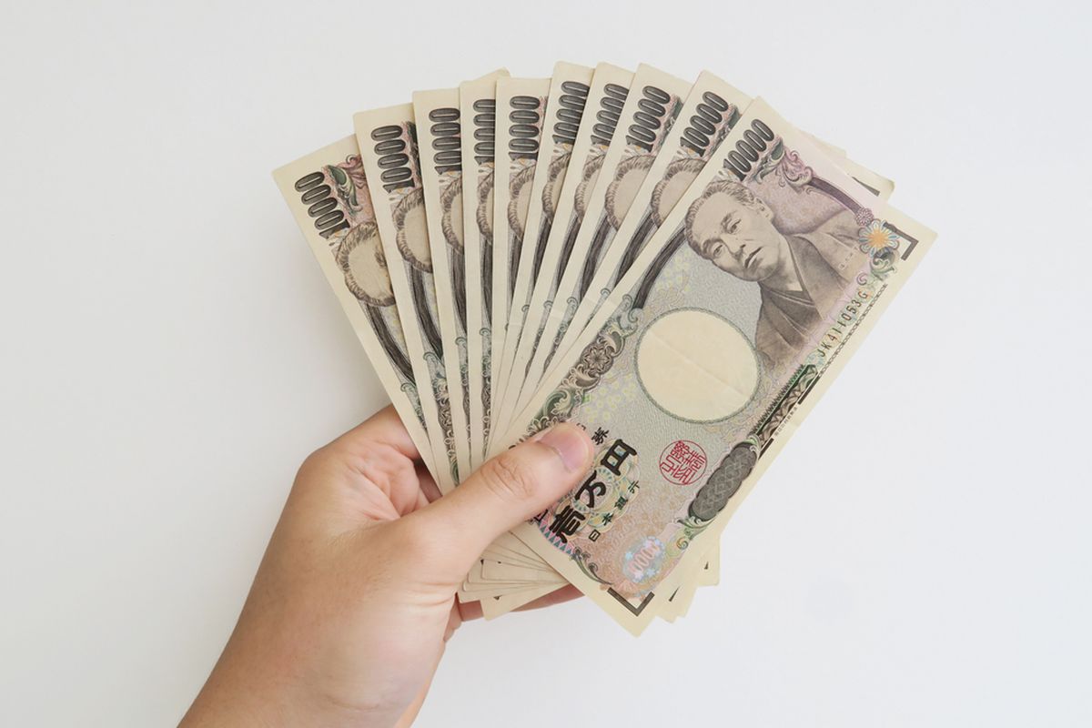 Ilustrasi mata uang yen Jepang.