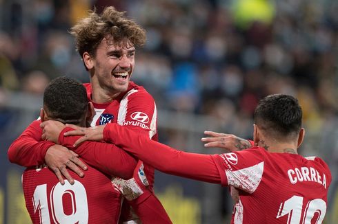 Hasil Cadiz Vs Atletico Madrid - Griezmann dkk Pesta Gol, Menang 1-4