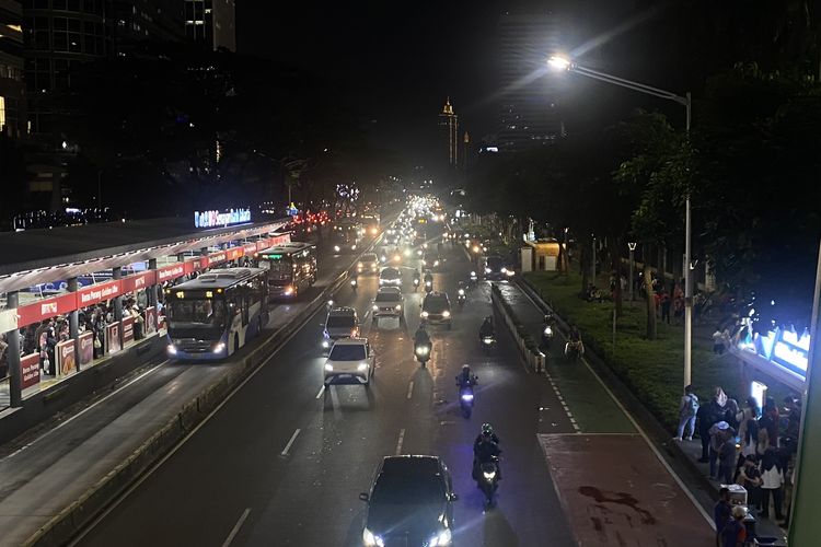 Timnas Indonesia Vs Oman Malam Ini, Lalin Jalan Sudirman Ramai Lancar