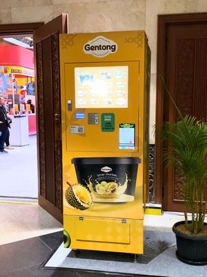 Special vending machine for premium ice cream presented by Happy Ice.