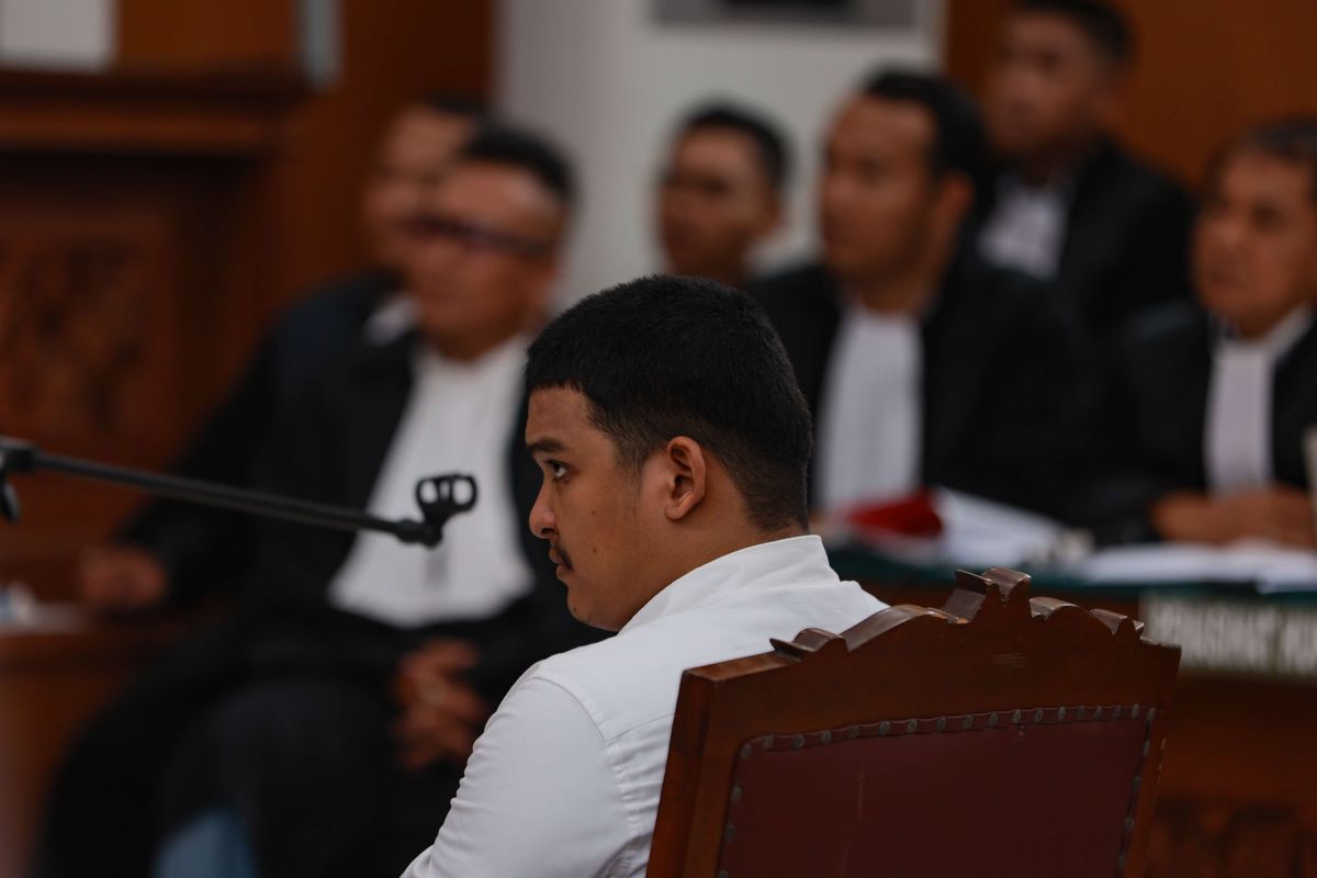 Terdakwa Shane Lukas menjalani sidang perdana di Pengadilan Negeri Jakarta Selatan, Selasa (6/6/2023). Ia didakwa turut melakukan penganiayaan berat terencana terhadap remaja berinisial D.