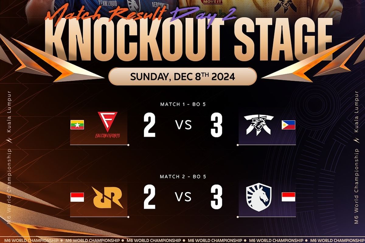 Hasil babak Knockout Stage hari ke-2 MLBB M6 World Championship.