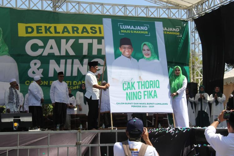 Belum Ada Parpol Pengusung, Cak Thoriq dan Ning Fika Deklarasi Maju Pilkada Lumajang