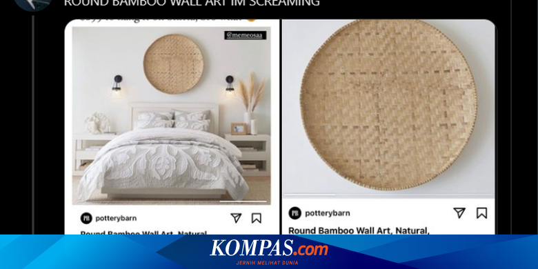 Twit Viral Tampah Bambu Dijual hingga Rp 4 Jutaan untuk Hiasan Dinding