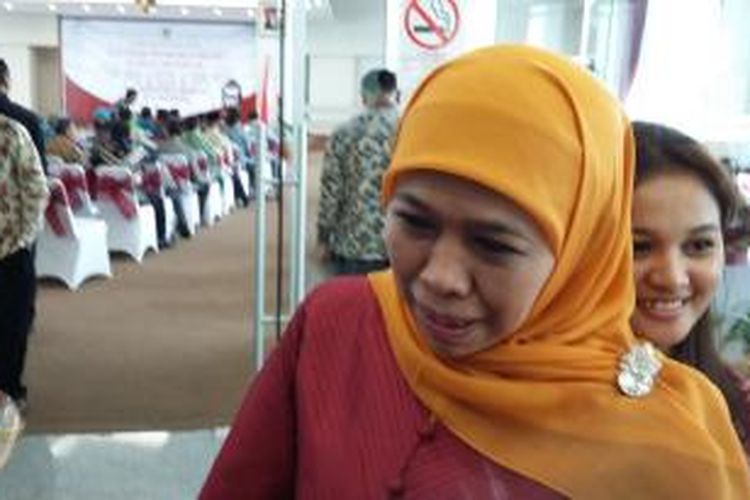 Menteri Sosial Khofifah Indar Parawansa, saat menghadiri Seminar 