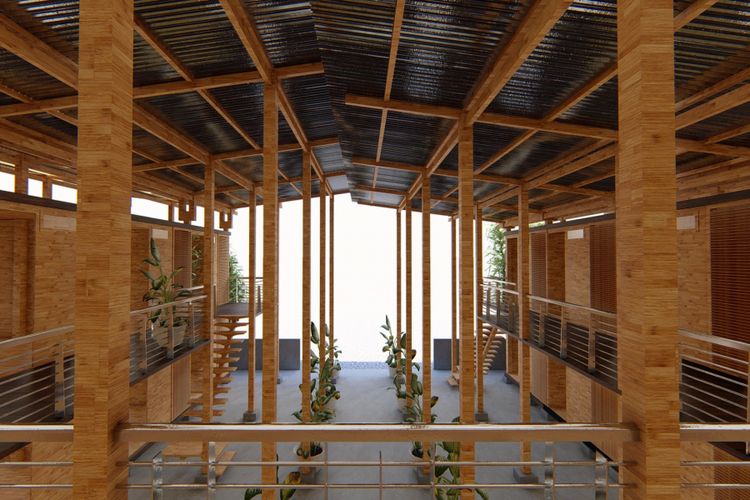Earl Patrick Forlales merancang rumah bambu modular yang dapat didirikan hanya dalam waktu empat jam