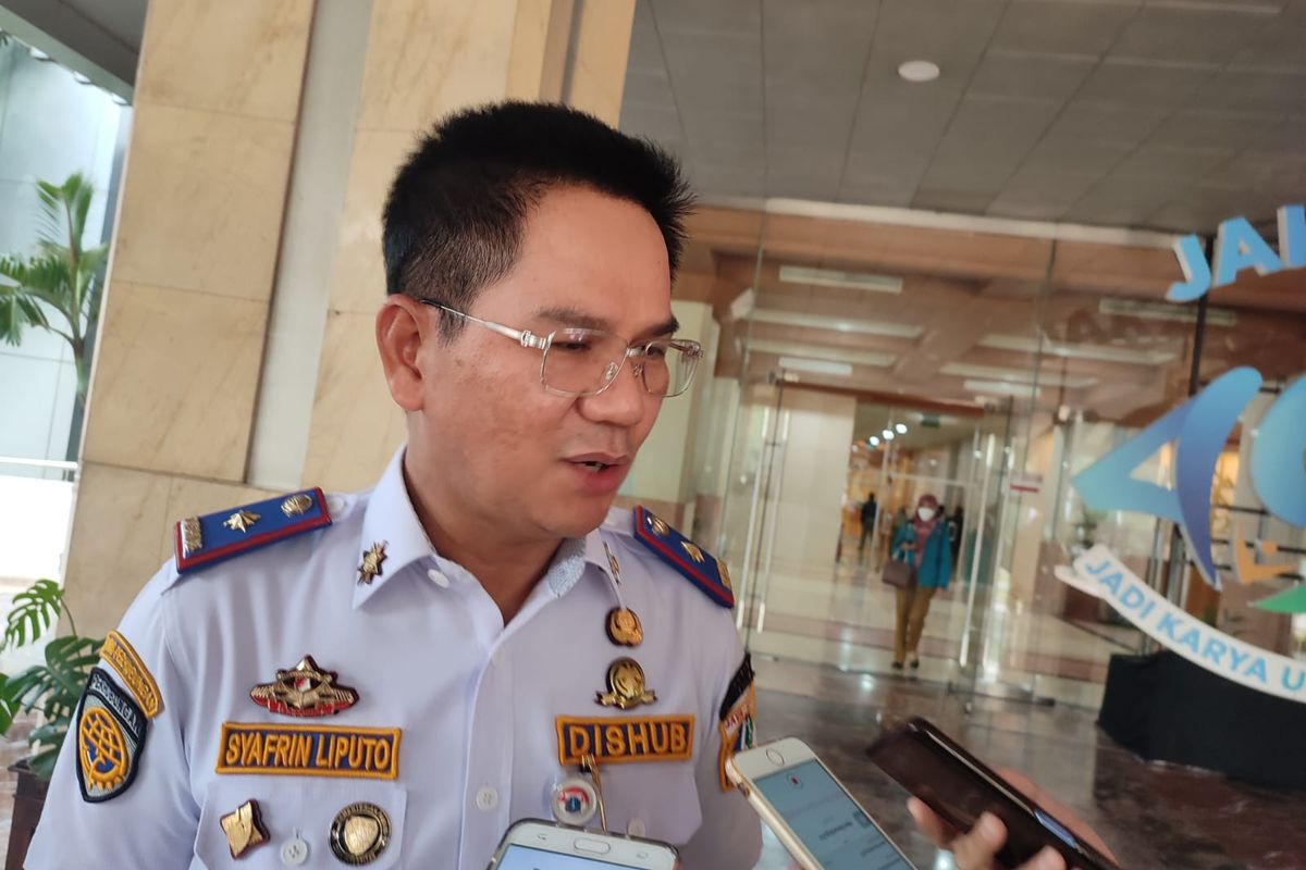 Kepala Dinas Perhubungan DKI Jakarta Syafrin Liputan saat ditemui di Balai Kota DKI Jakarta, Senin (5/5/2023).
