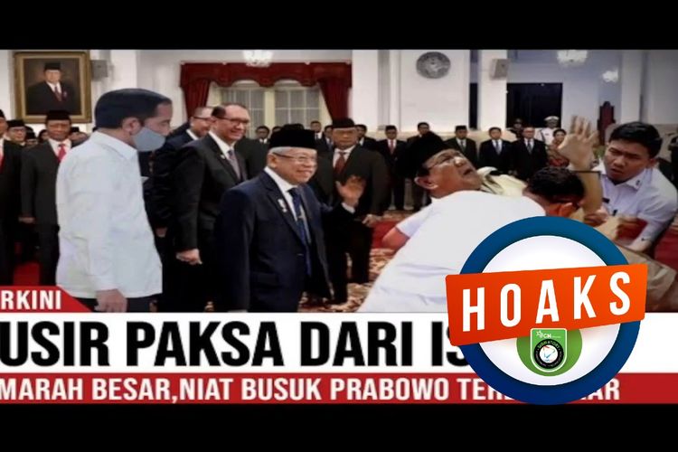 Hoaks, Prabowo diusir keluar dari Istana Negara