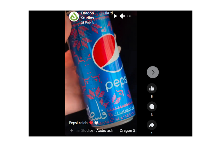 Video proses desain kaleng baru Pepsi yang diunggah Dragon Studios di Facebook