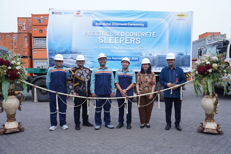 WIKA Kobe Kirim Perdana Bantalan Rel Kereta Api Beton Pracetak untuk MMSP Filipina