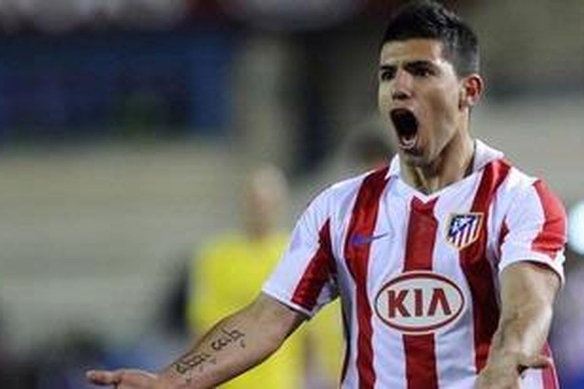 Penyerang Atletico Madrid, Sergio Aguero.