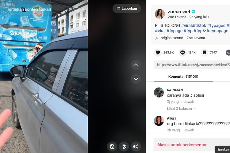 Selebgram Zoe Levana mengaku tidak sengaja mobilnya masuk jalur Transjakarta dan akhirnya malah terjebak