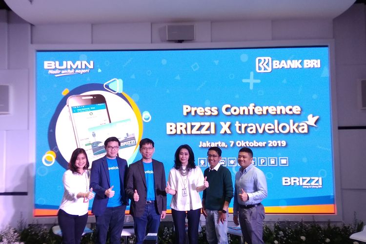 Kerja sama antara BBRI dengan Traveloka dalam segmen financial services di Jakarta, Senin (7/10/2019).
