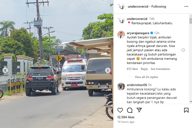 Toyota Fortuner halangi laju ambulans.