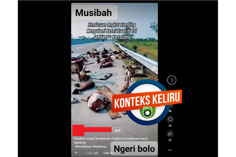 INFOGRAFIK: Kecelakaan Mobil Pengangkut Kambing Dinarasikan Jadi Konten Keliru