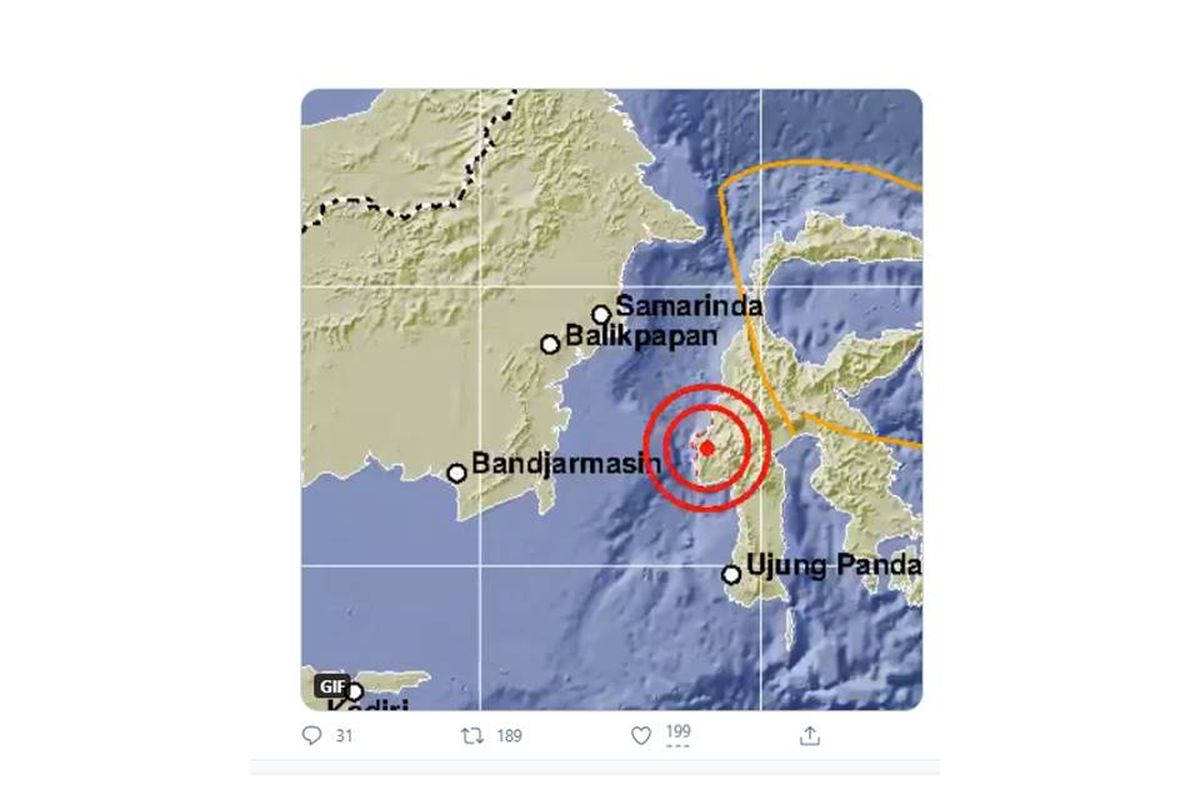 BMKG menginformasikan gempa dengan kekuatan magnitudo 5 kembali mengguncang Majene, Sabtu (16/1/2021) pagi ini.