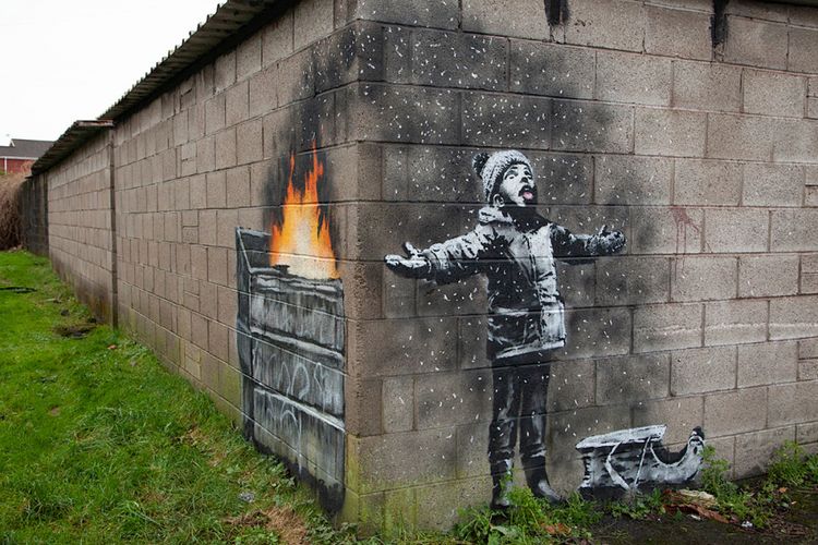 Mural Banksy di Port Talbot, South Wales