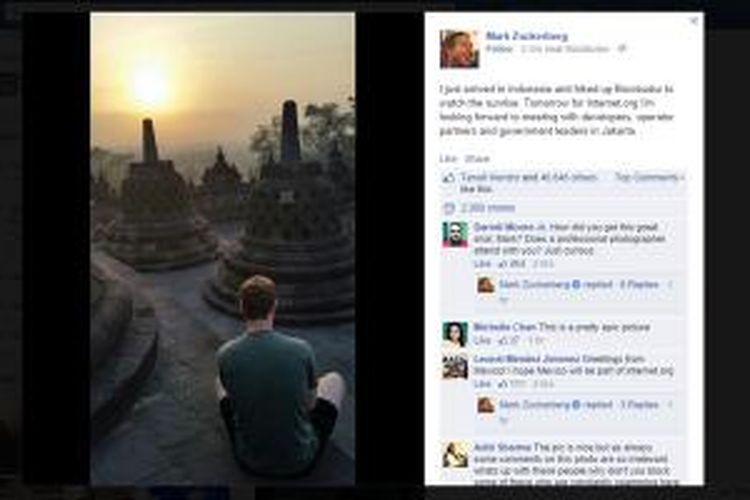 Mark Zuckerberg di Borobudur