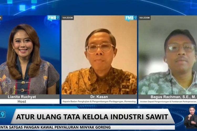 diskusi daring bertema Atur Ulang Tata Kelola Sawit yang digelar FMB9 (Forum Merdeka Barat 9, Rabu (8/6/22). 