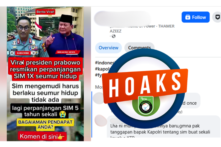 INFOGRAFIK: Hoaks Prabowo Resmikan Perpanjang SIM Sekali Seumur Hidup, Cek Faktanya