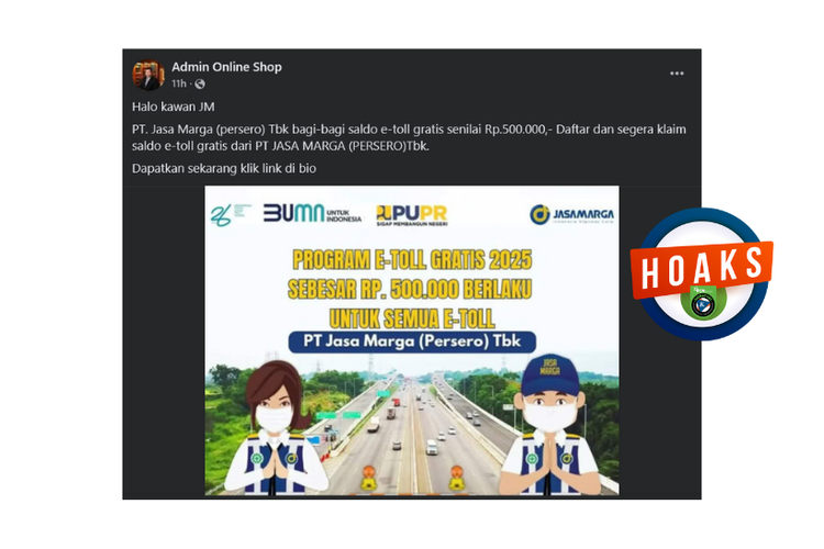 INFOGRAFIK: Hoaks Saldo E-Toll Gratis Senilai Rp 500.000 Periode Mei 2025
