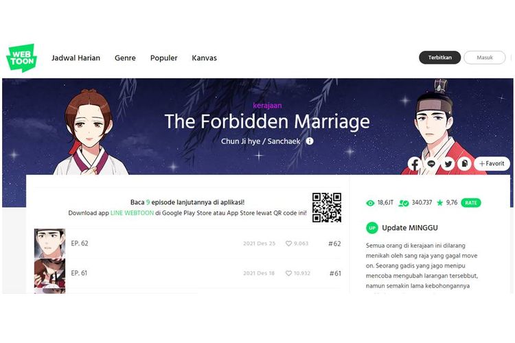 Tangkapan layar Webtoon The Forbidden Marriage