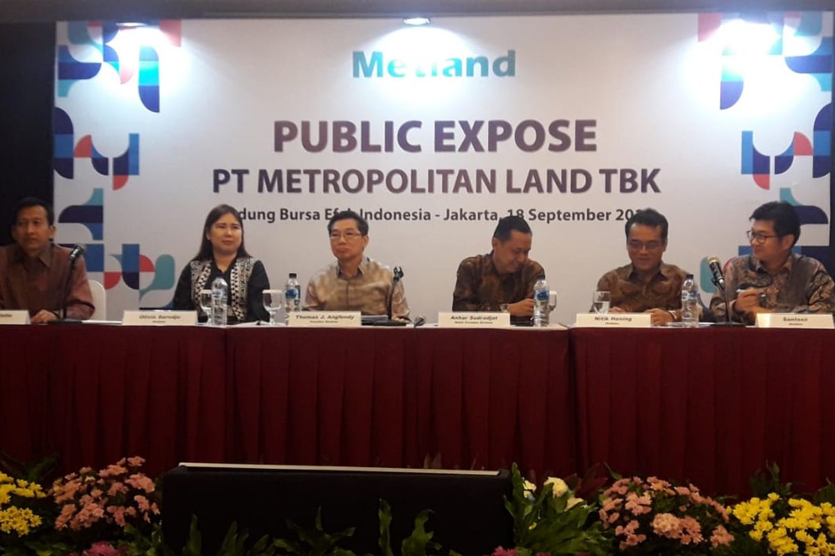 PT Metropolitan Land Tbk (Metland) menggelar public expose di Bursa Efek Indonesia, Rabu (18/9/2019).