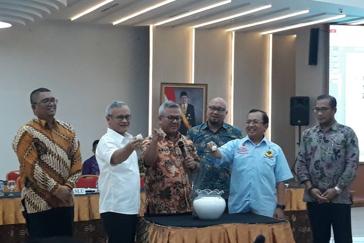 Rapat persiapan debat kedua pilpres di kantor KPU, Menteng, Jakarta Pusat.